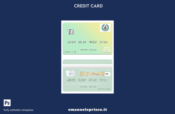 modello di carta di debito visto South Sudan Ivory Bank in stile verificato